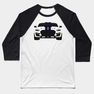 Shelby GT500 2020 Oxford-White + Kona-Blue Stripes Baseball T-Shirt